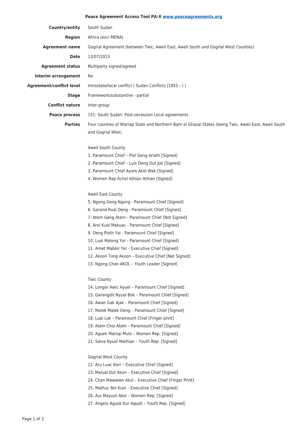 Agreement Access Tool PA-X