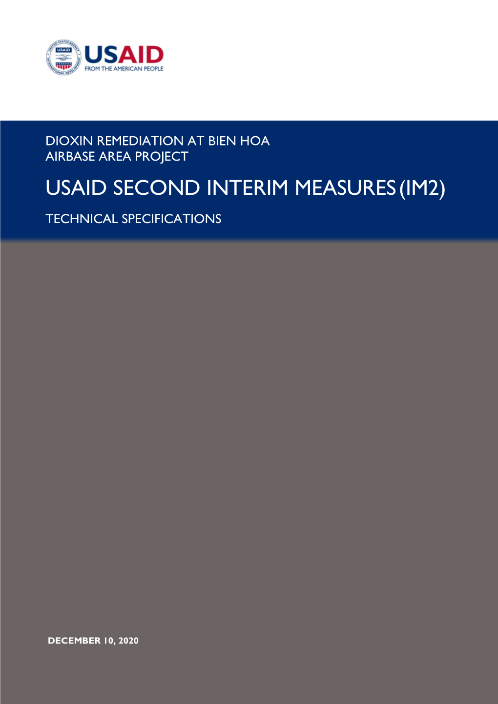 Usaid Second Interim Measures (Im2) Technical Specifications