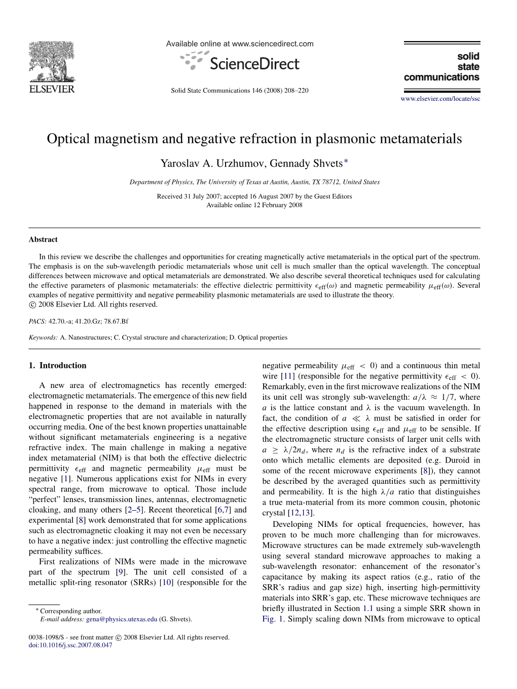 Optical Magnetism and Negative Refraction in Plasmonic Metamaterials