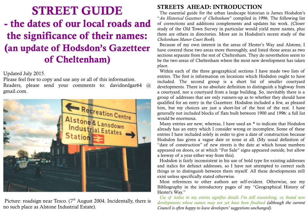 Street Guide