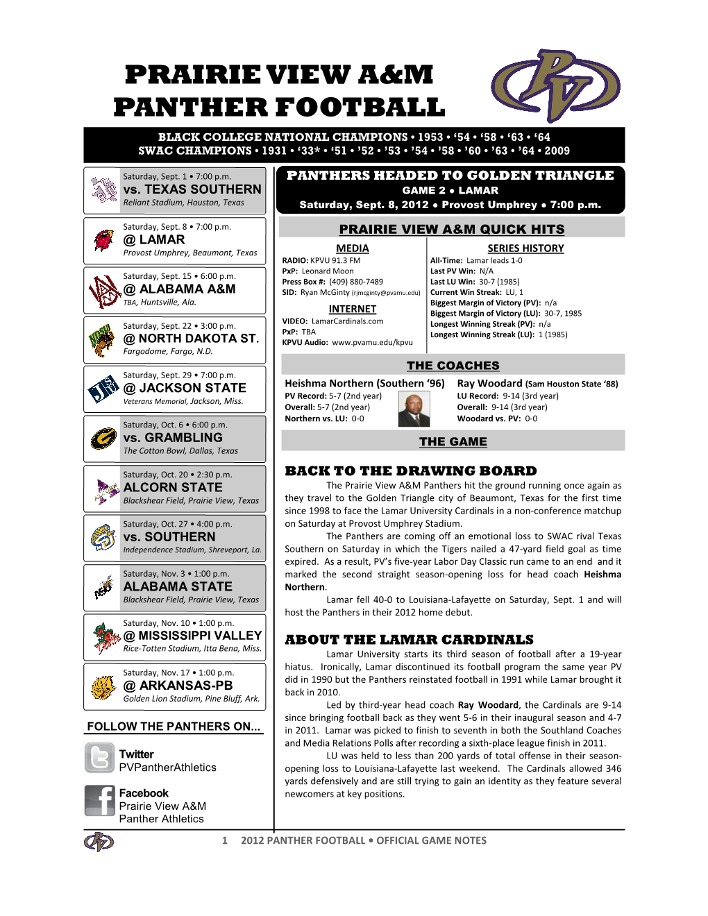 Prairie View A&M Panther Football