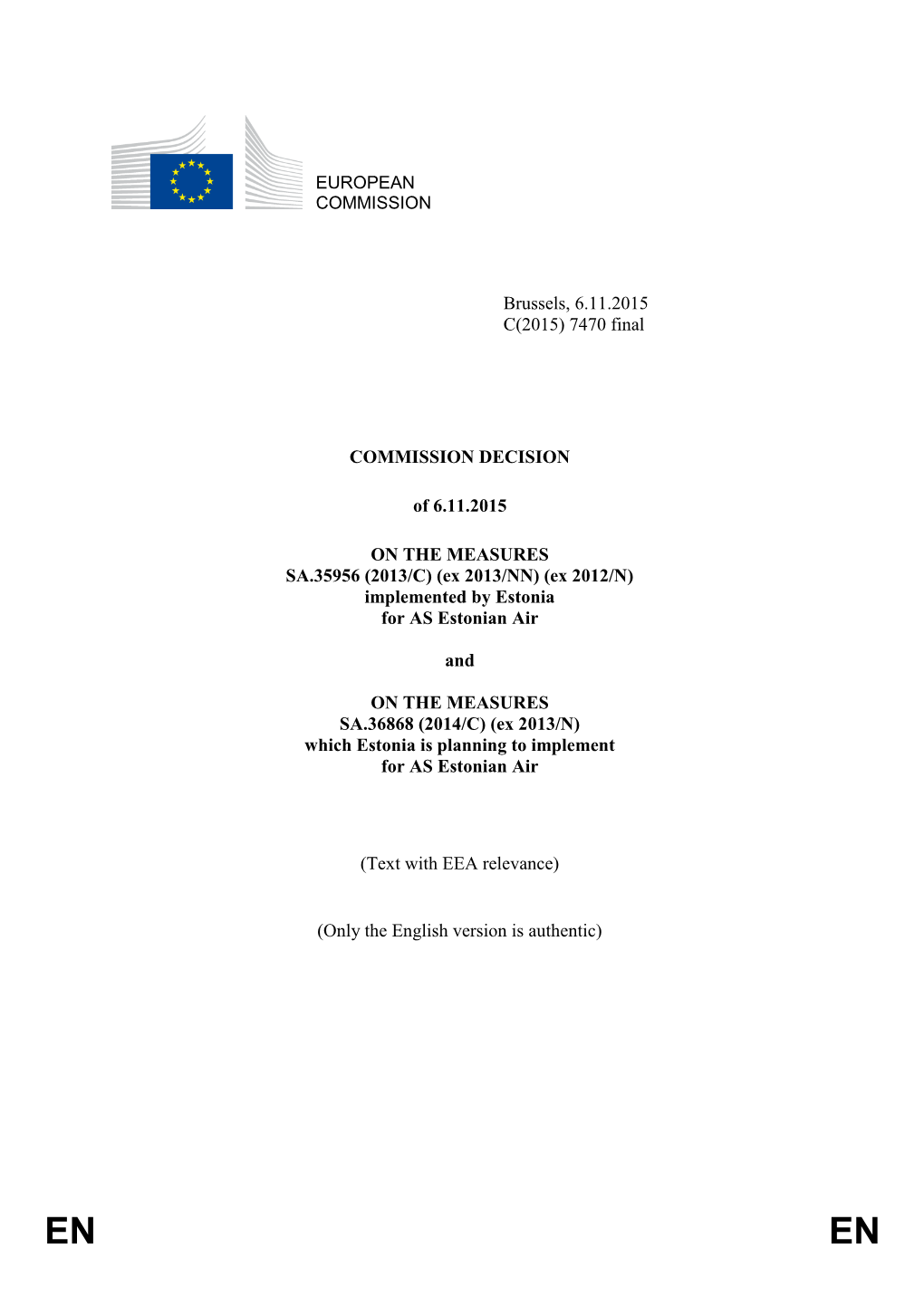 7470 Final COMMISSION DECISION of 6.11.2015