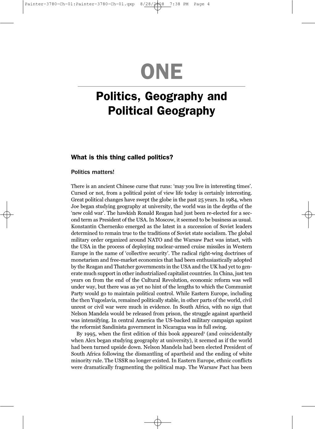 Politics, Geography and Political Geography