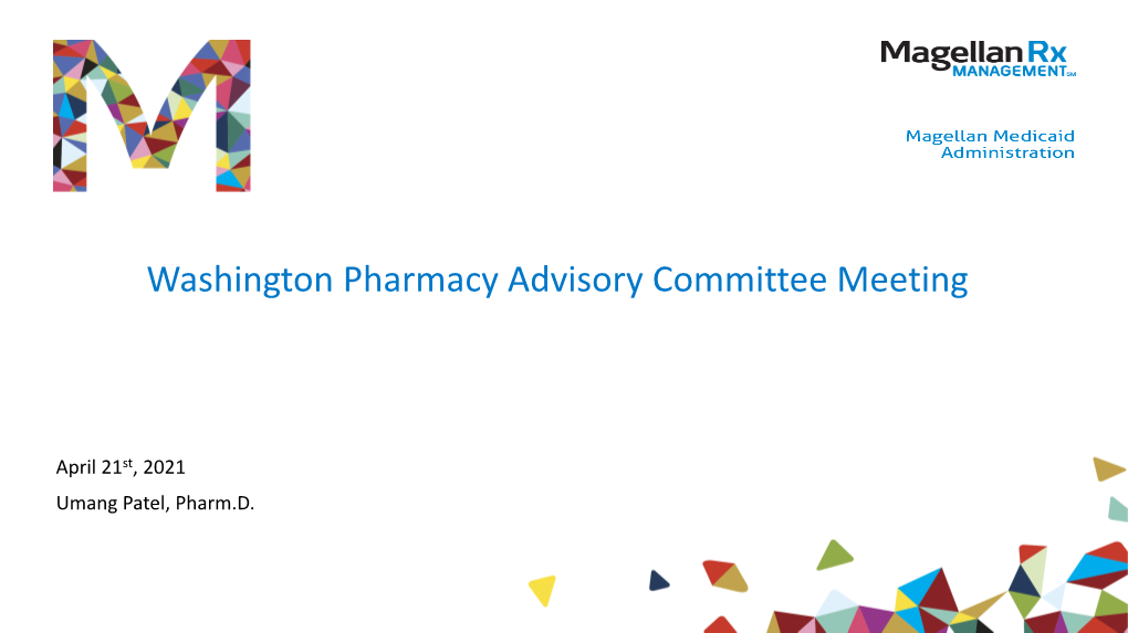 Washington Pharmacy Advisory Committee Meeting