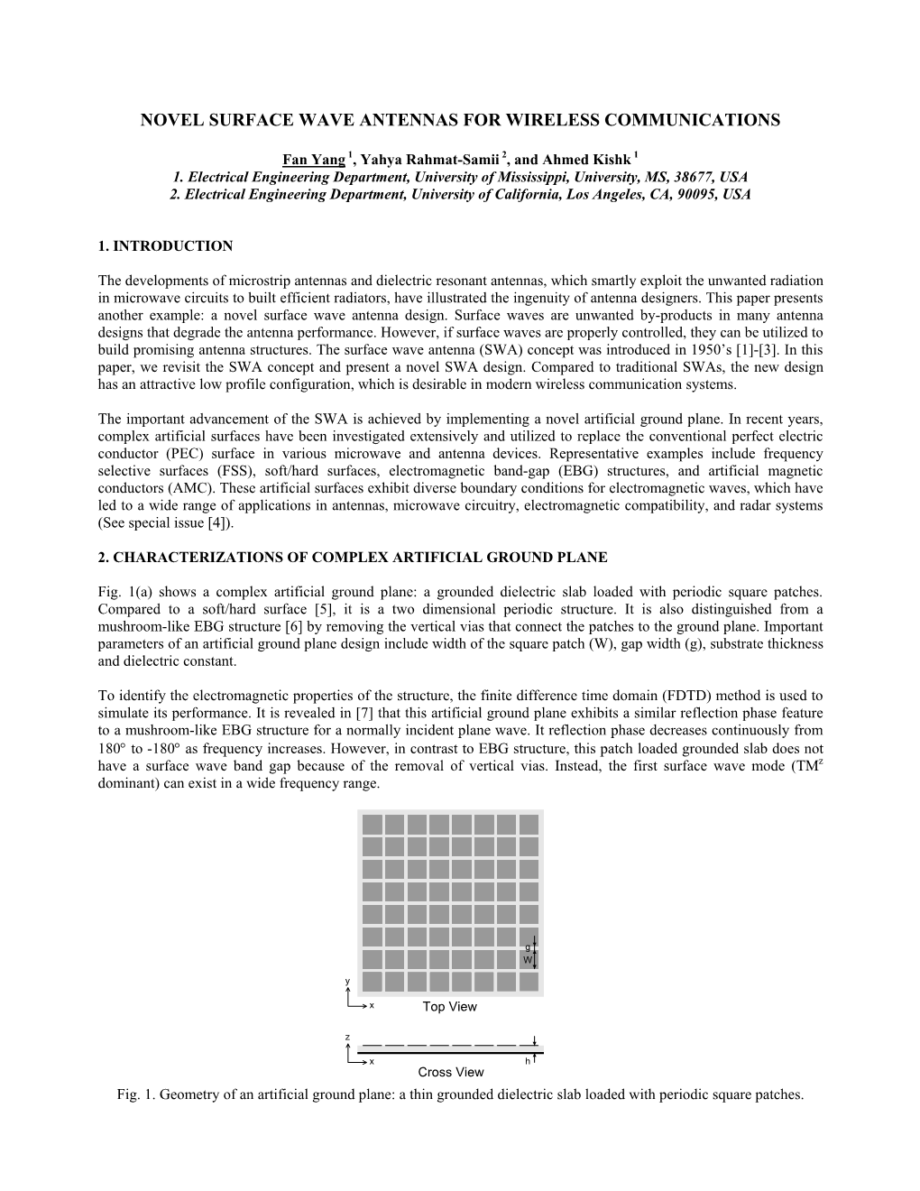 Novel Surface Wave Antennas for Wireless Communications