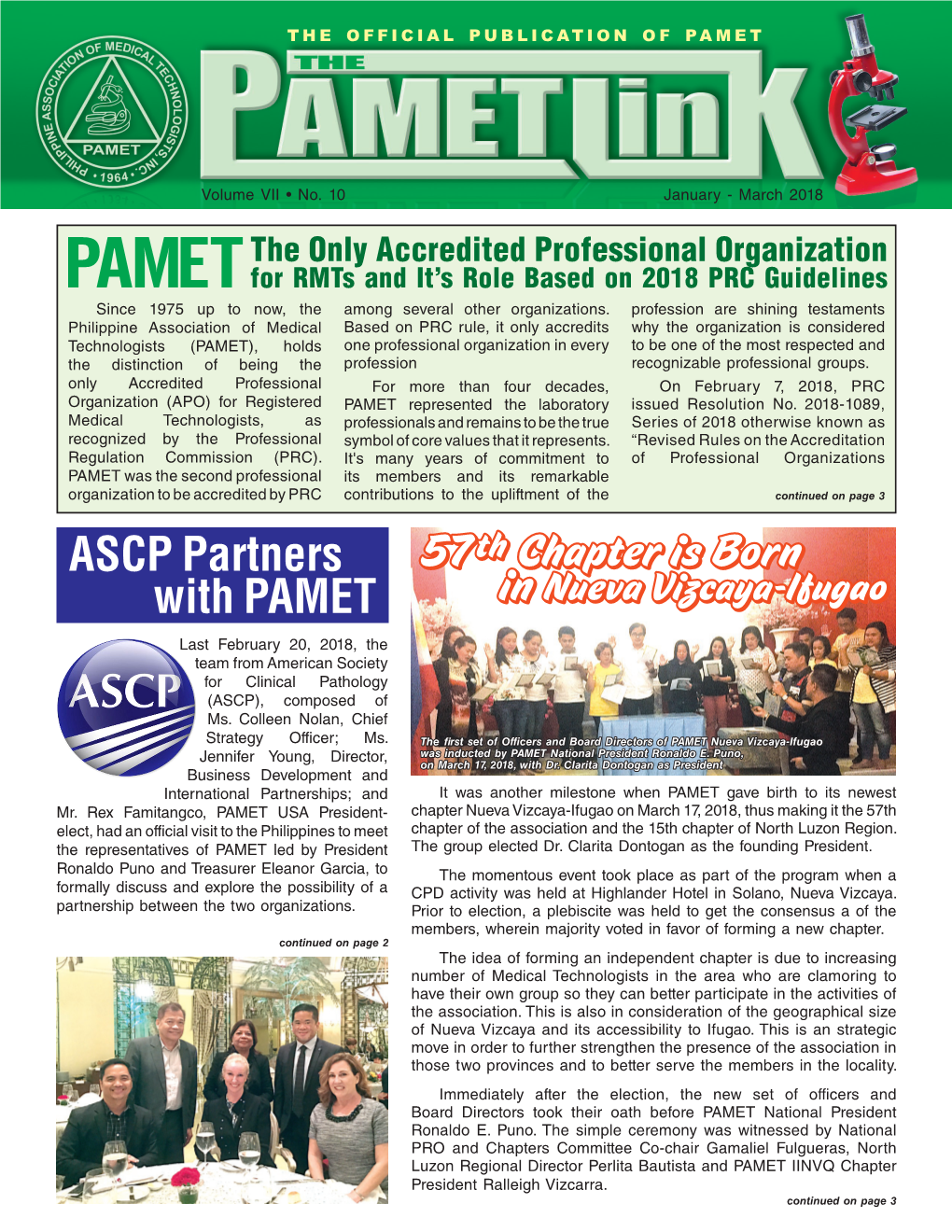 ASCP Partners with PAMET