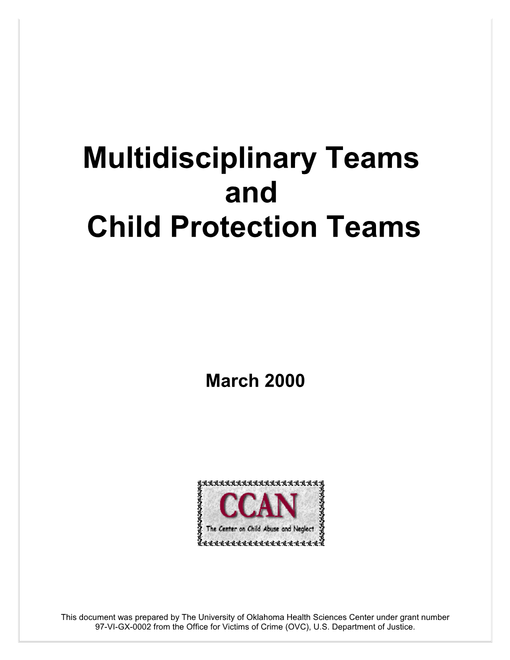 Multidisciplinary Teams And Child Protection Teams