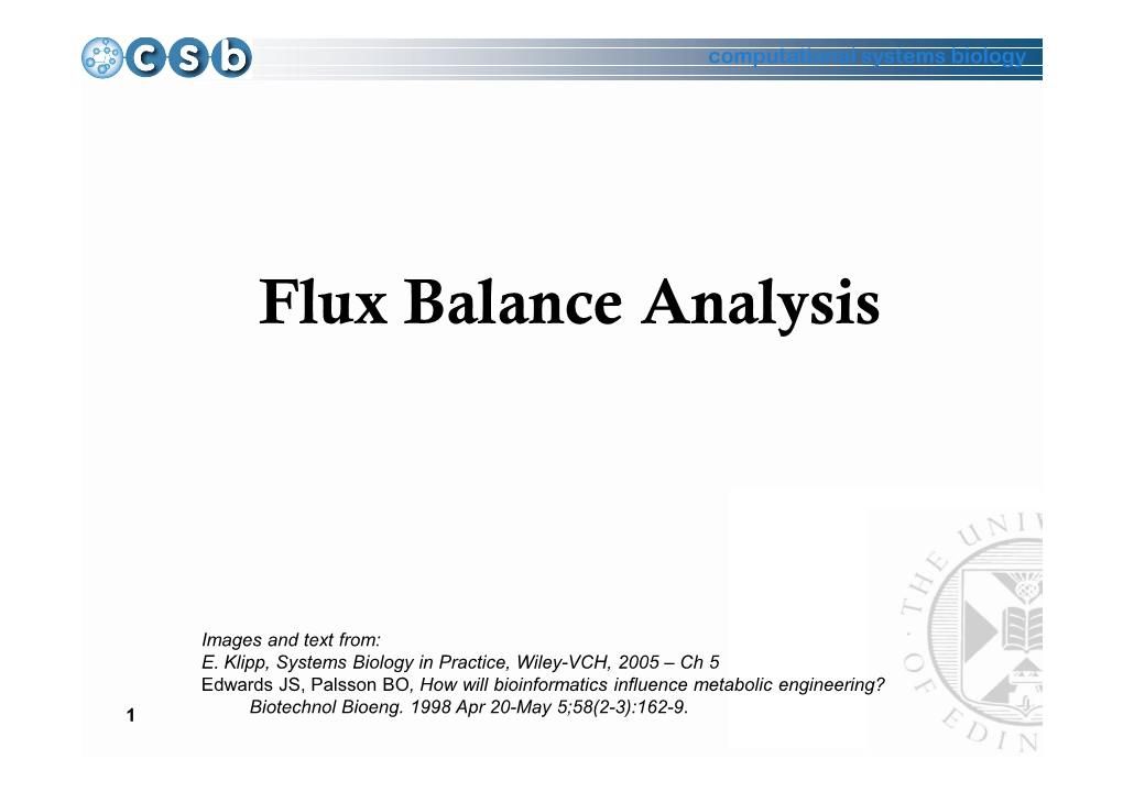 Flux Balance Analysis