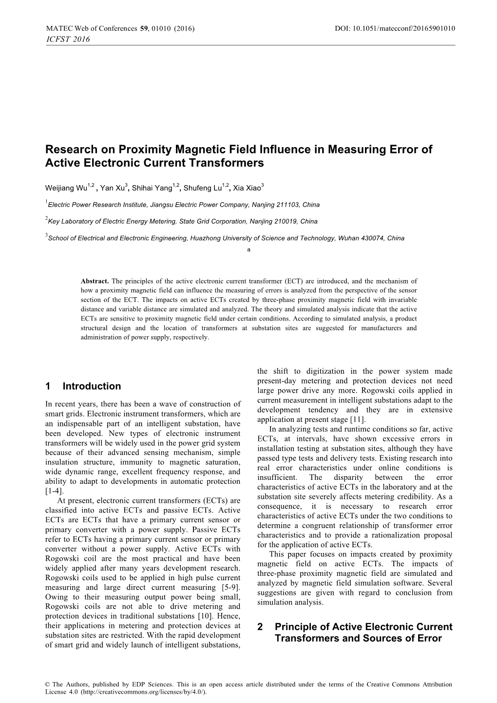 Research on Proximity Magnetic Field Influence in Measuring Error of Active Electronic Current Transformers