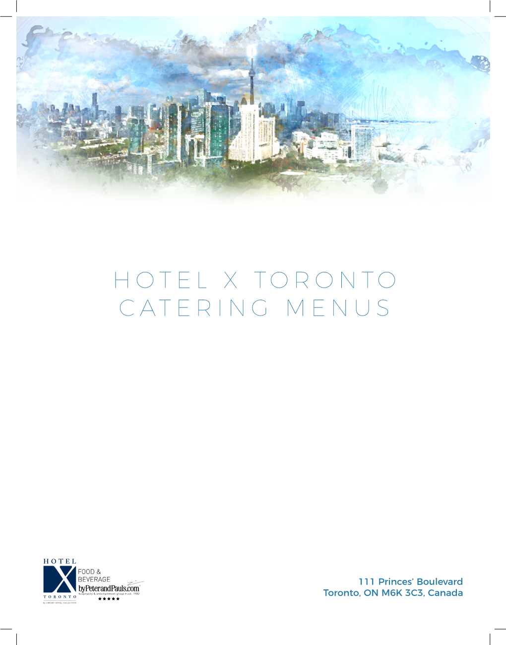 Hotel X Toronto Catering Menus
