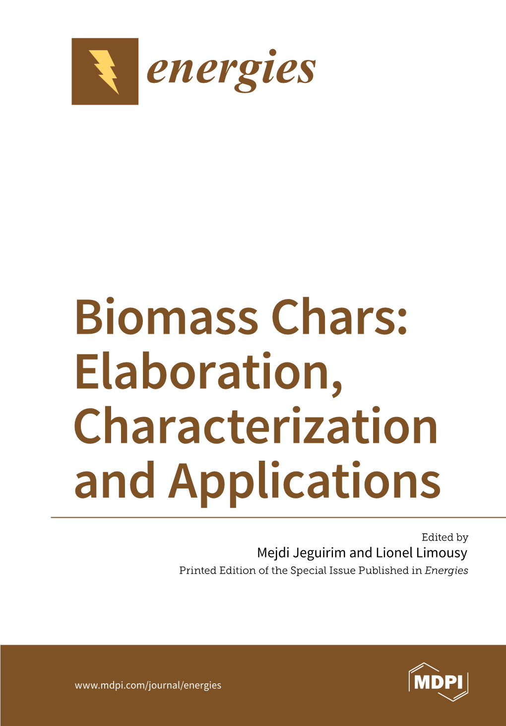 Biomass Chars: Elaboration, Characterization and Applications