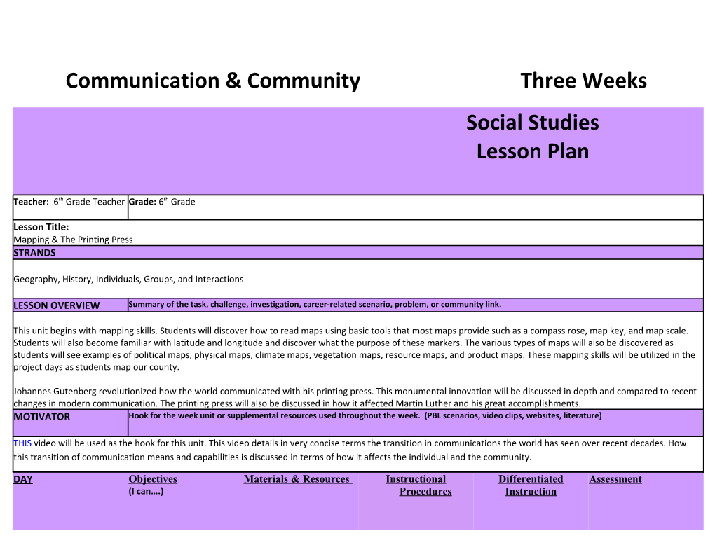 Communication & Community Three Weeks