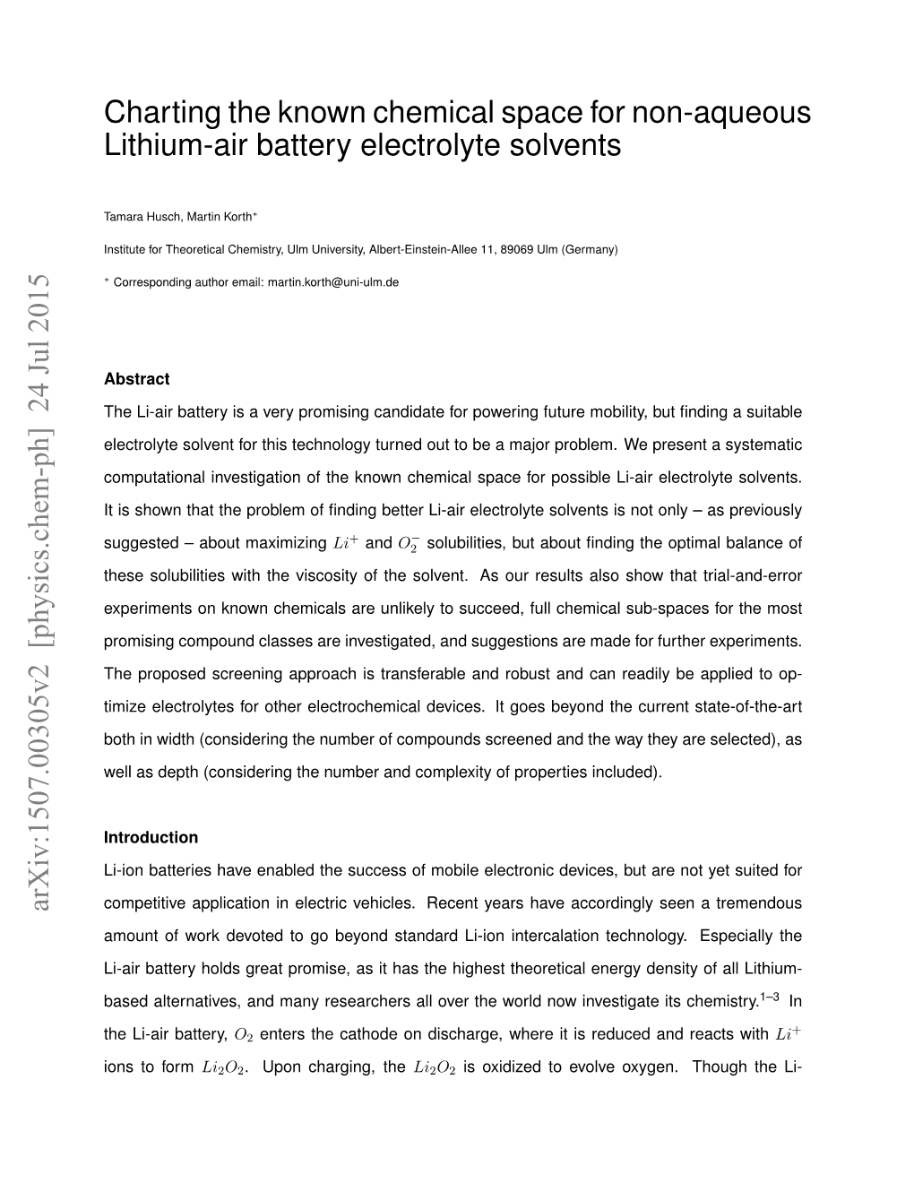 Charting the Known Chemical Space for Non-Aqueous Lithium-Air Battery Electrolyte Solvents