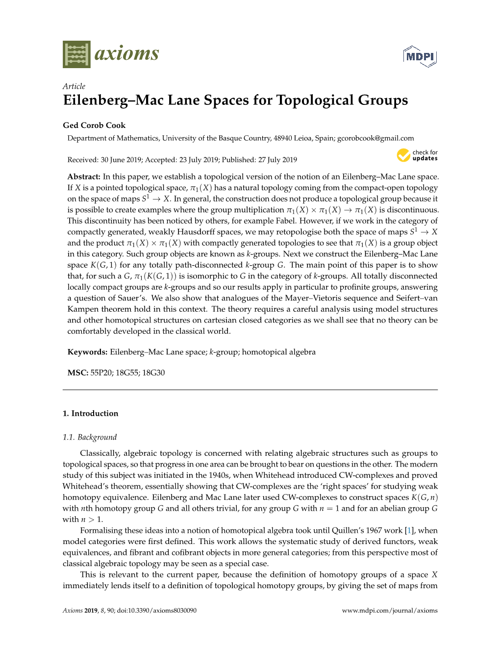Eilenberg–Mac Lane Spaces for Topological Groups