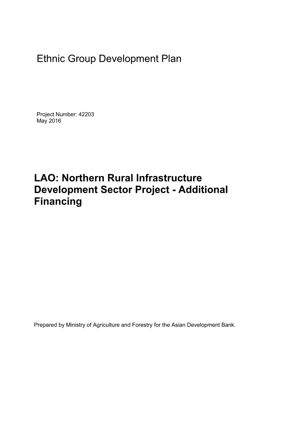 Ethnic Group Development Plan LAO