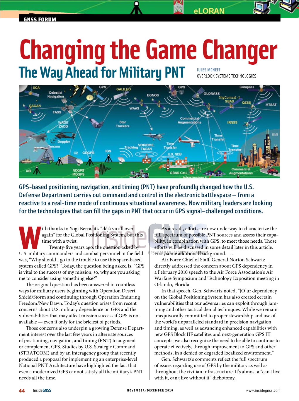 Changing the Game Changer Jules Mcneff the Way Ahead for Military PNT Overlook Systems Technologies