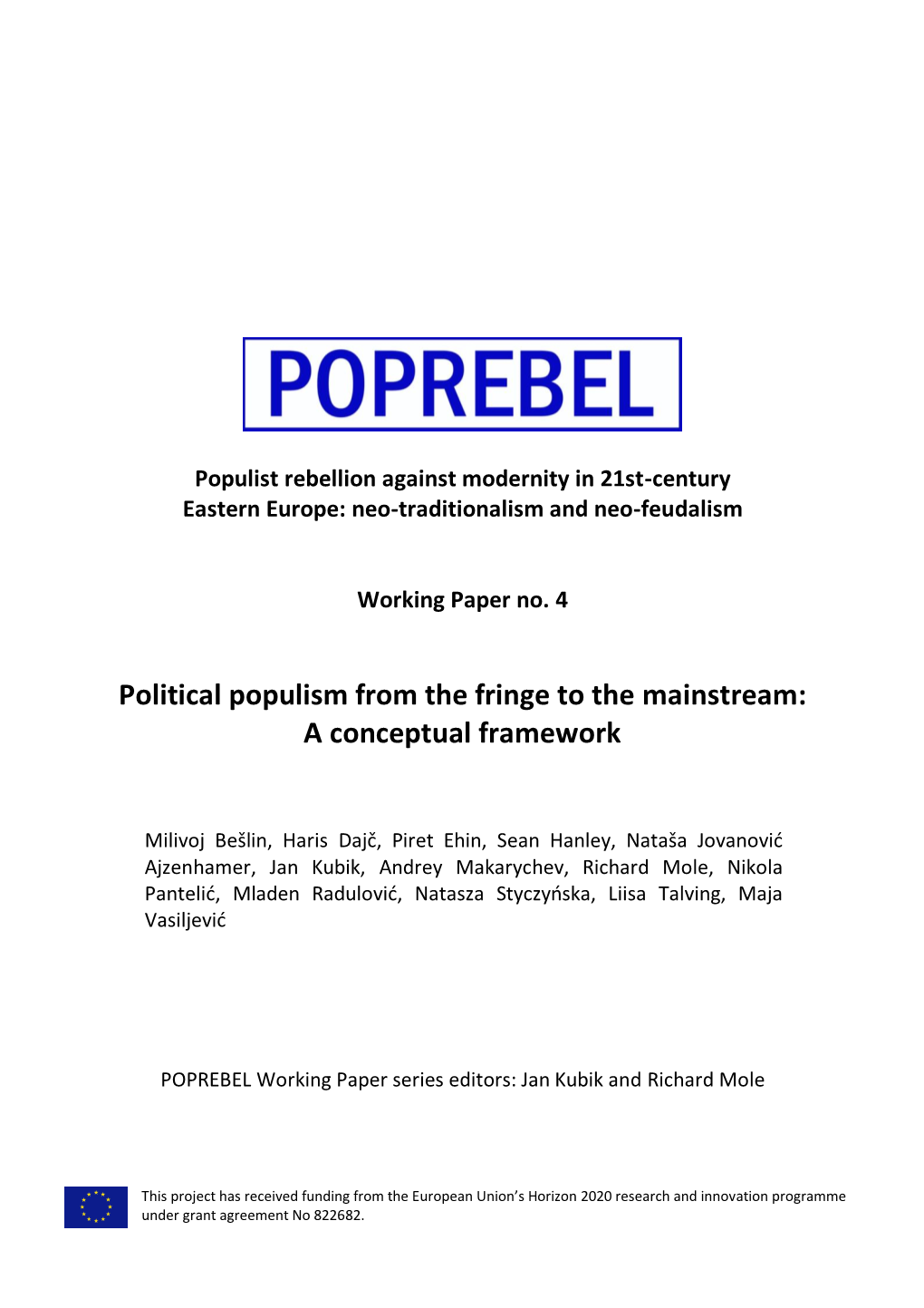 Political Populism from the Fringe to the Mainstream: a Conceptual Framework