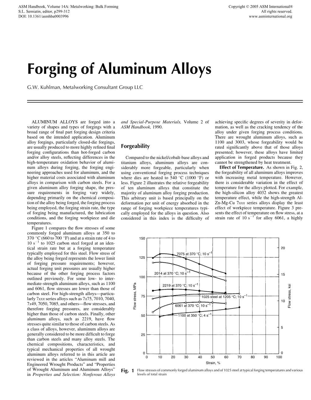 Forging of Aluminum Alloys