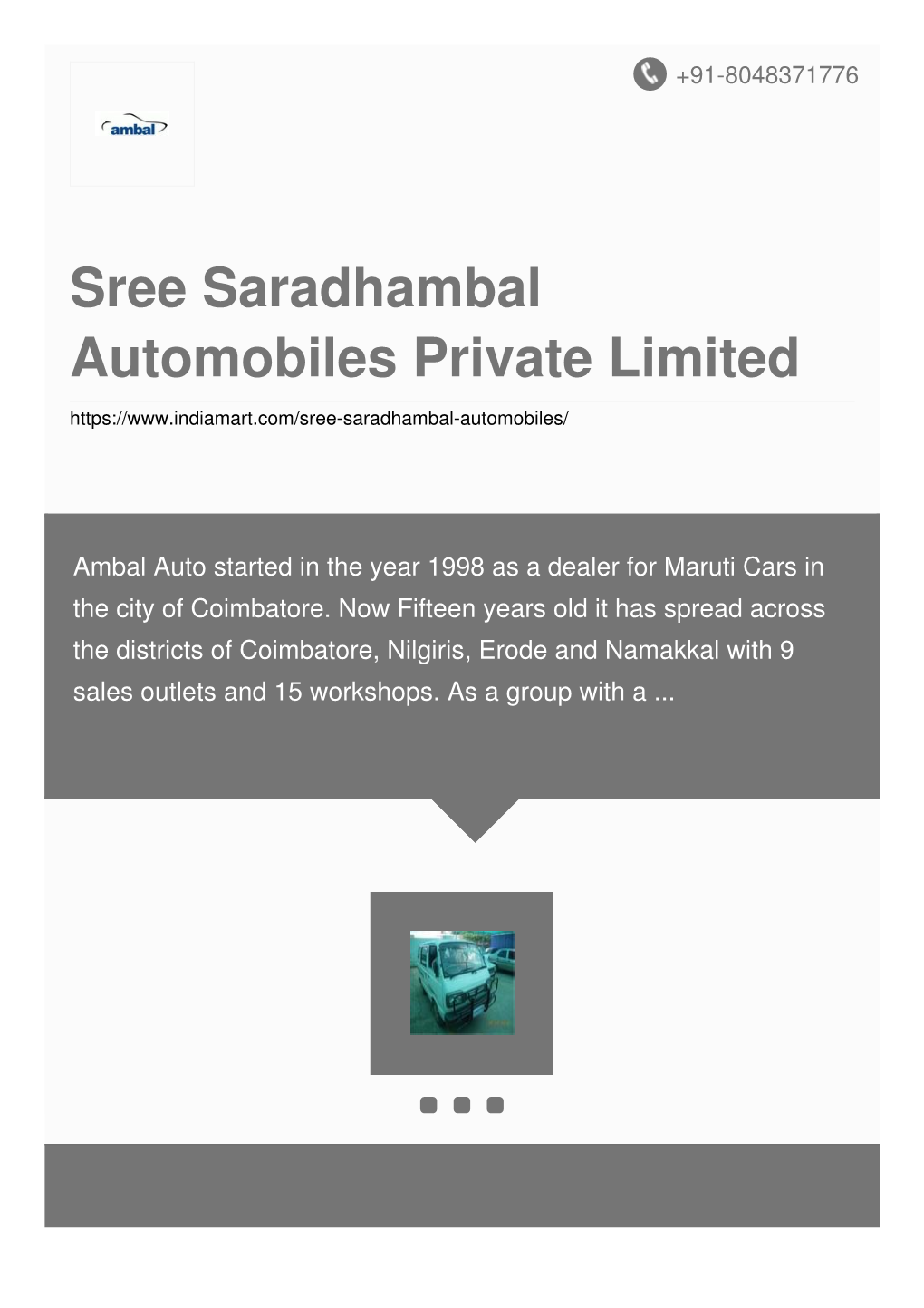 Sree Saradhambal Automobiles Private Limited