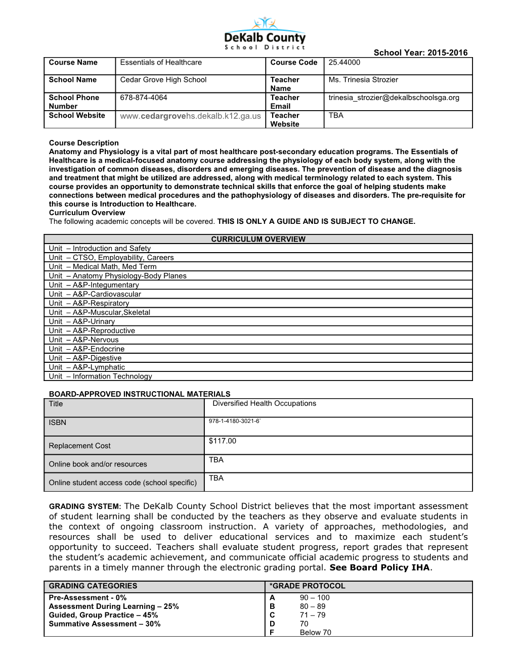 Sixth Grade Mathematics Syllabus s6