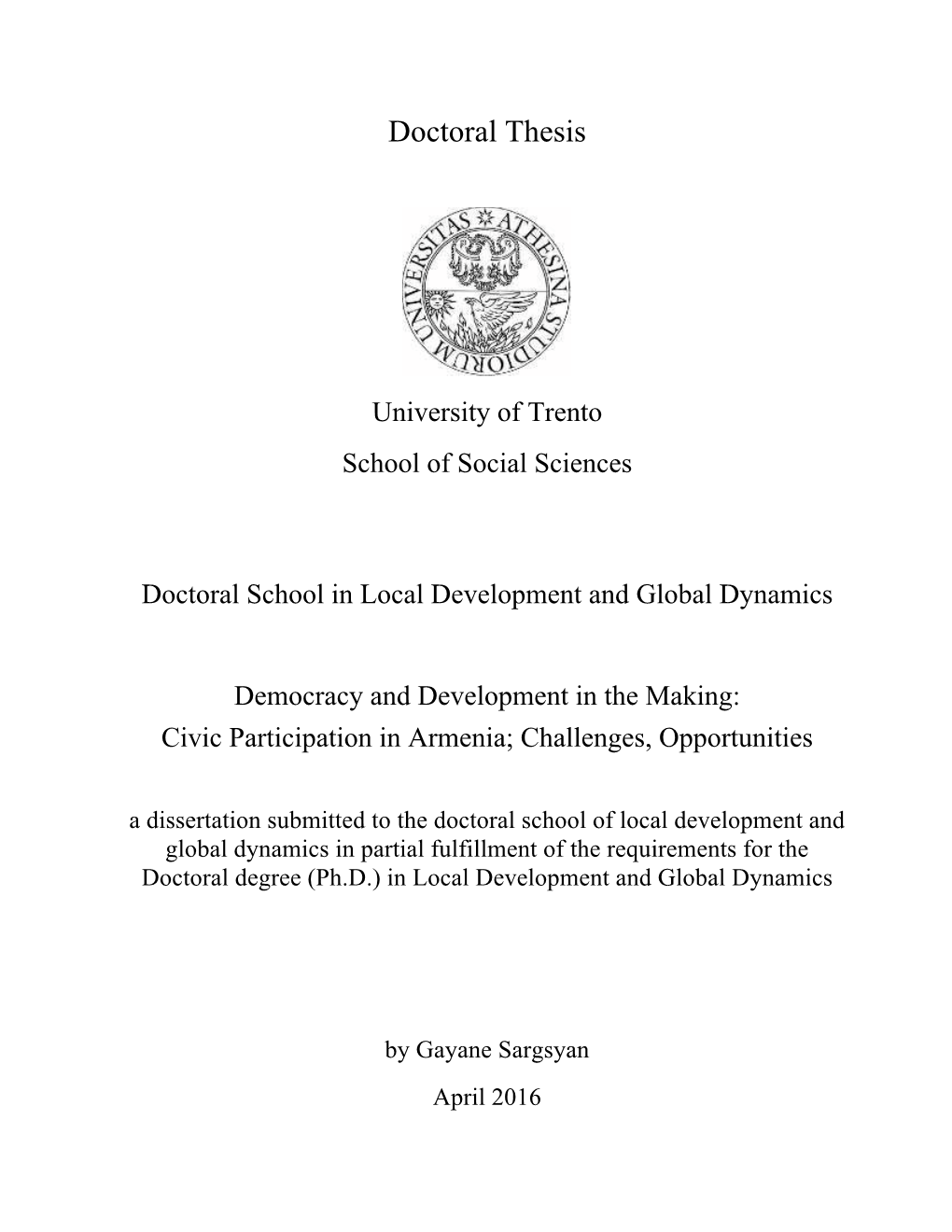 Doctoral Thesis