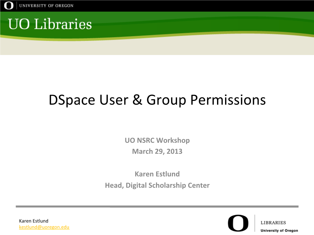 Dspace User & Group Permissions