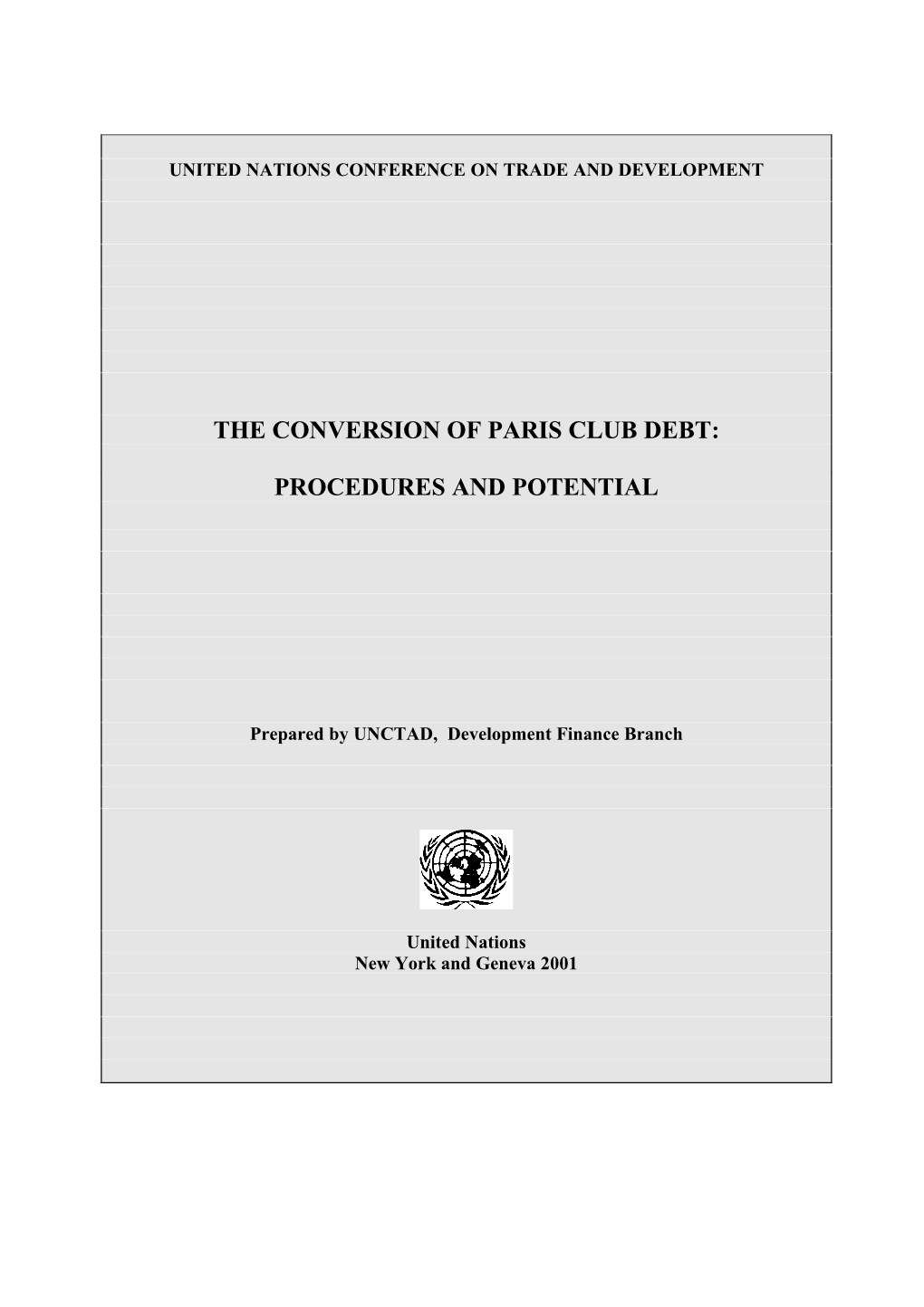The Conversion of Paris Club Debt