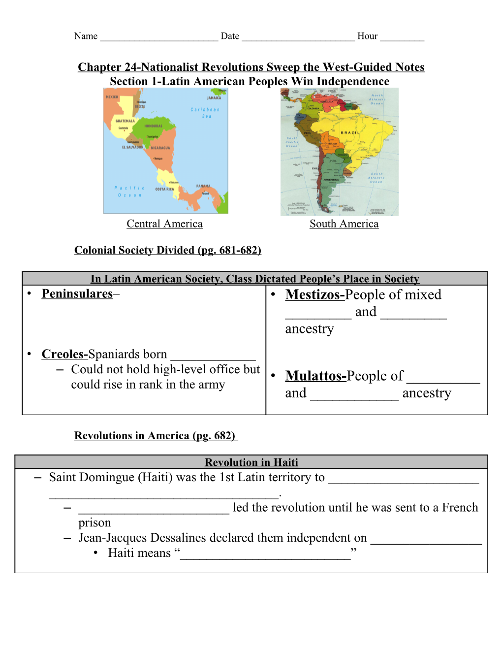 Chapter 22-Enlightenment and Revolution-Guided Notes