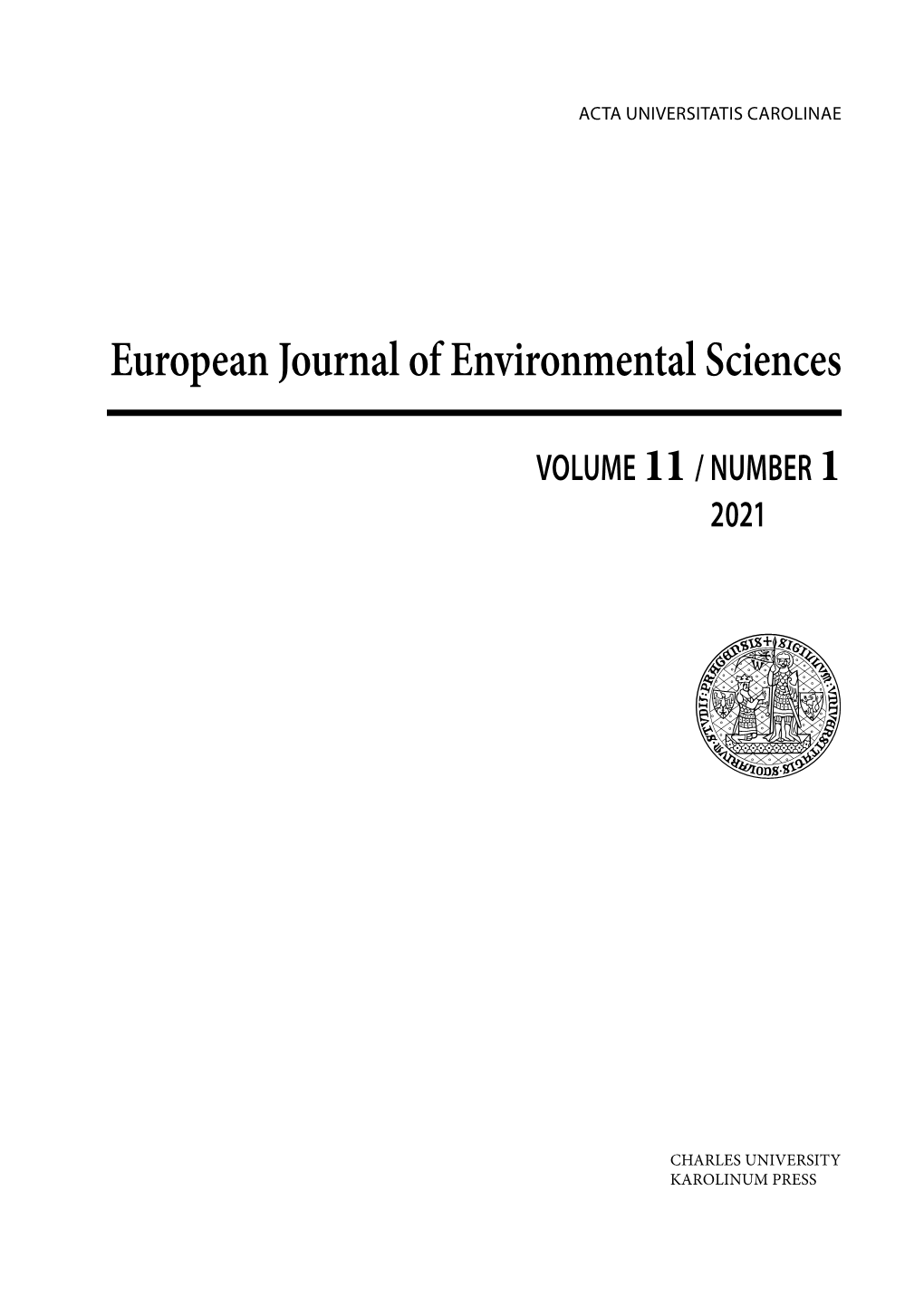 European Journal of Environmental Sciences