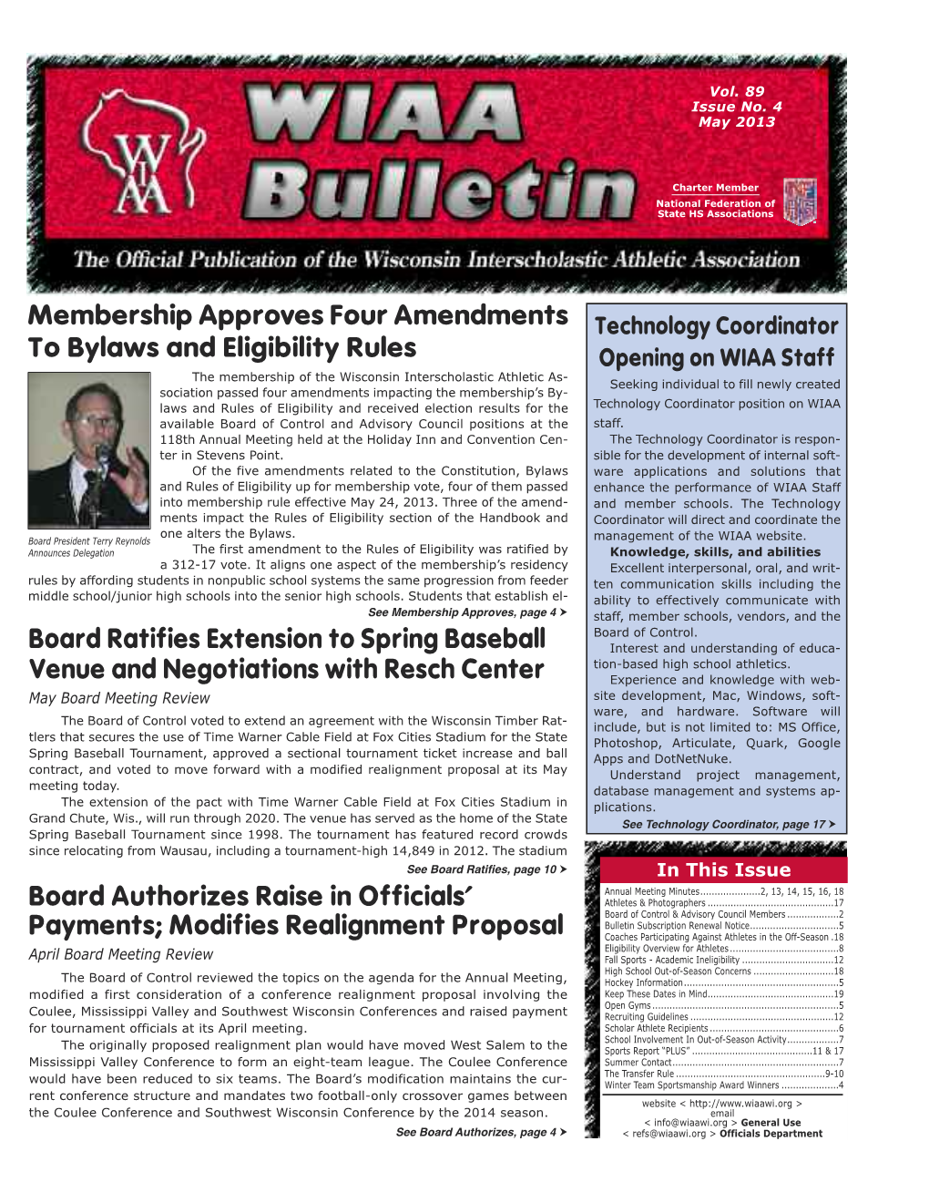 Membership Approves Four Amendments to Bylaws And