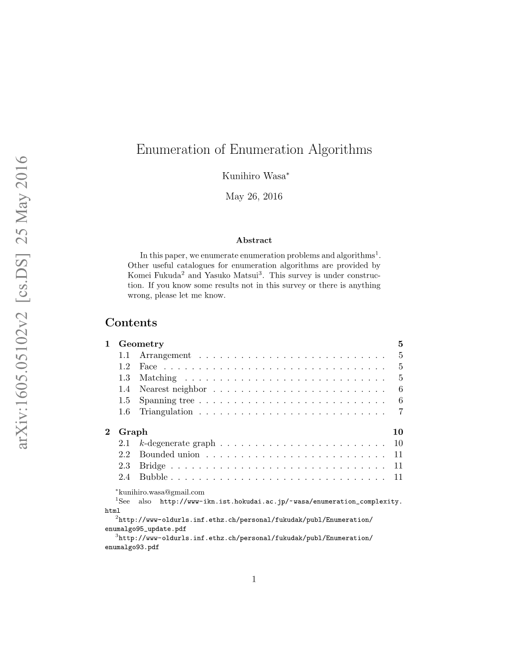 Enumeration of Enumeration Algorithms