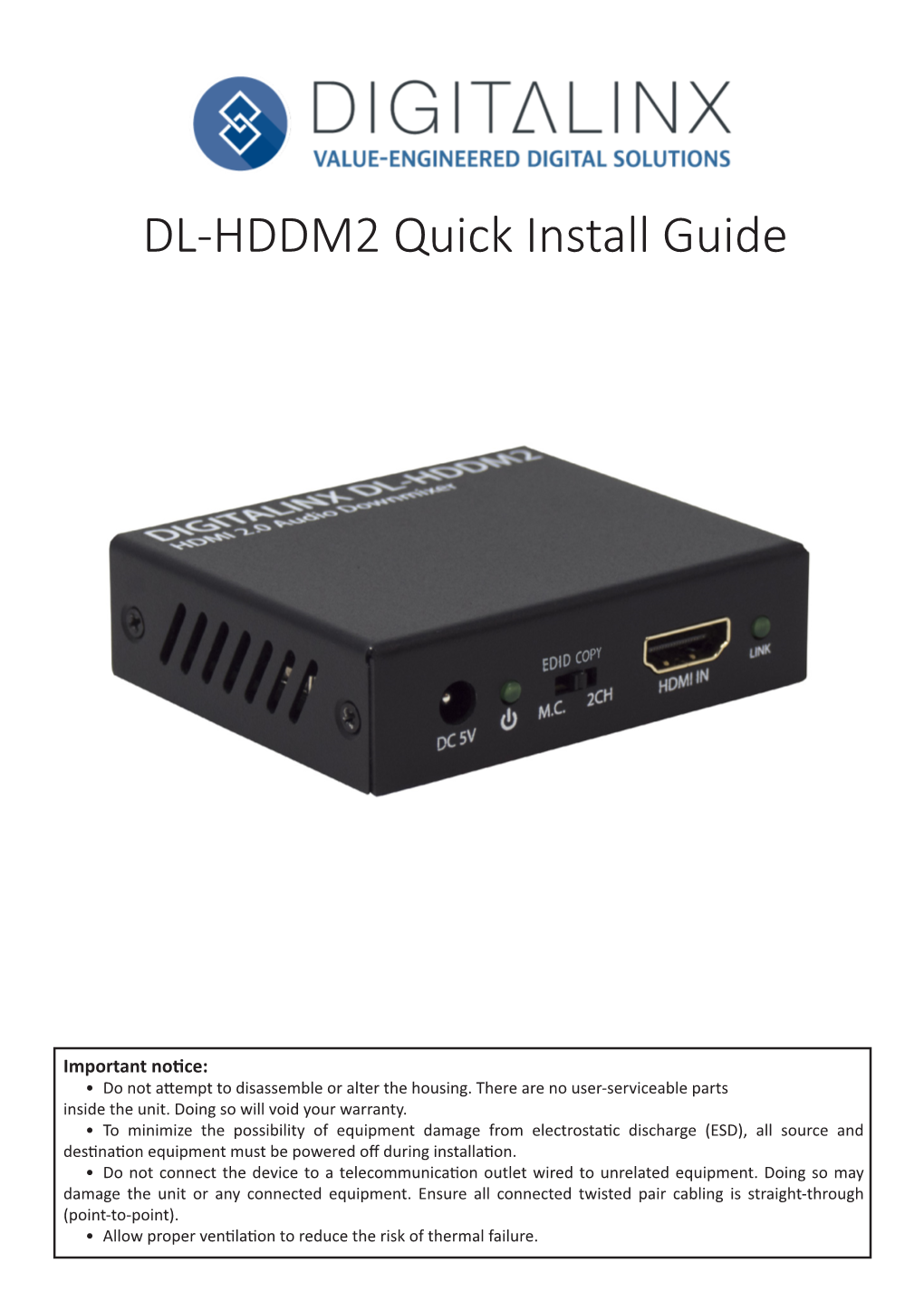DL-HDDM2 Quick Install Guide