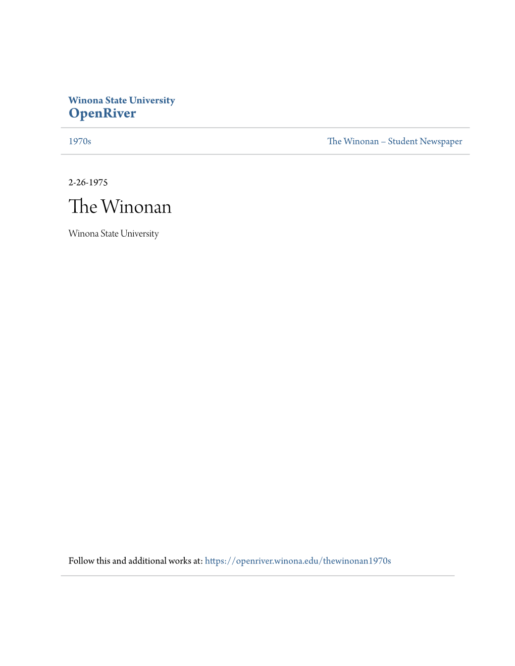 The Winonan Is Written Second Class Postage Paid Copy Is 6 P.M