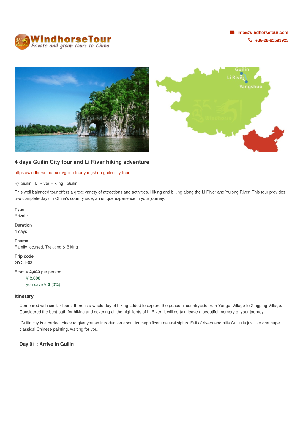 4 Days Guilin City Tour and Li River Hiking Adventure