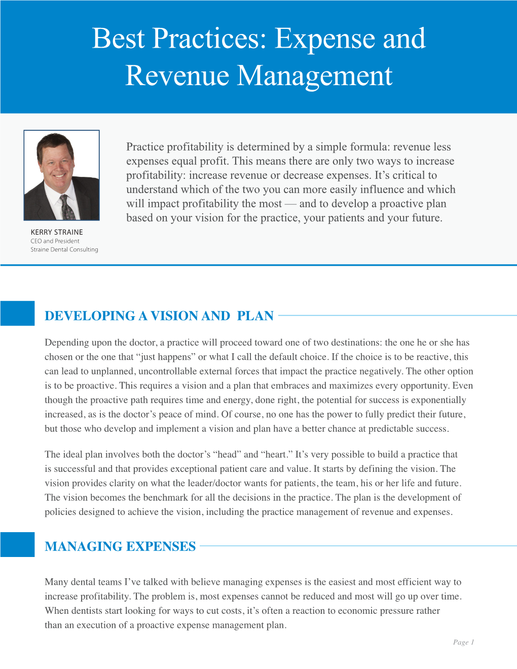 Best Practices: Expense and Revenue Management