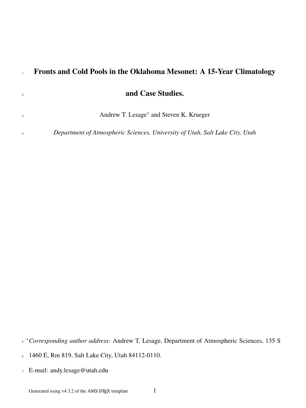 Fronts and Cold Pools in the Oklahoma Mesonet: a 15-Year Climatology