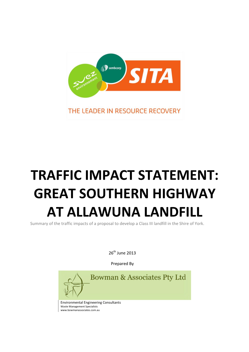 Traffic Impact Statement: Great Southern Highway at Allawuna