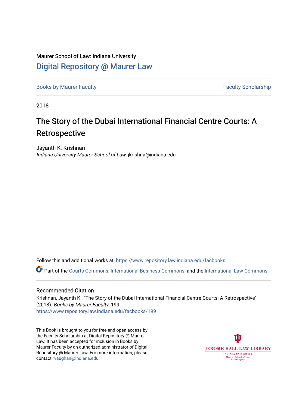 The Story of the Dubai International Financial Centre Courts: a Retrospective