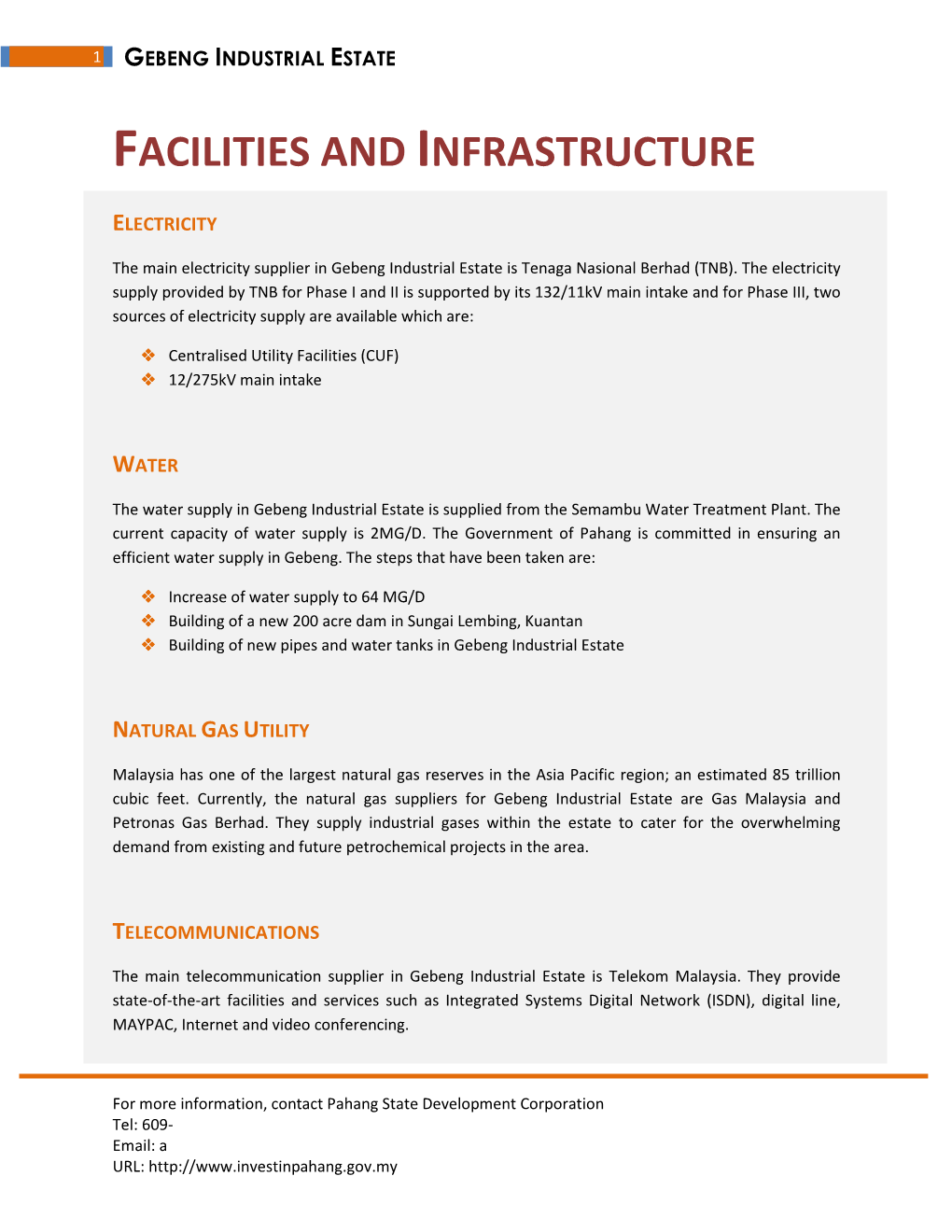 Gebeng Industrial Estate Facilities & Infrastructure