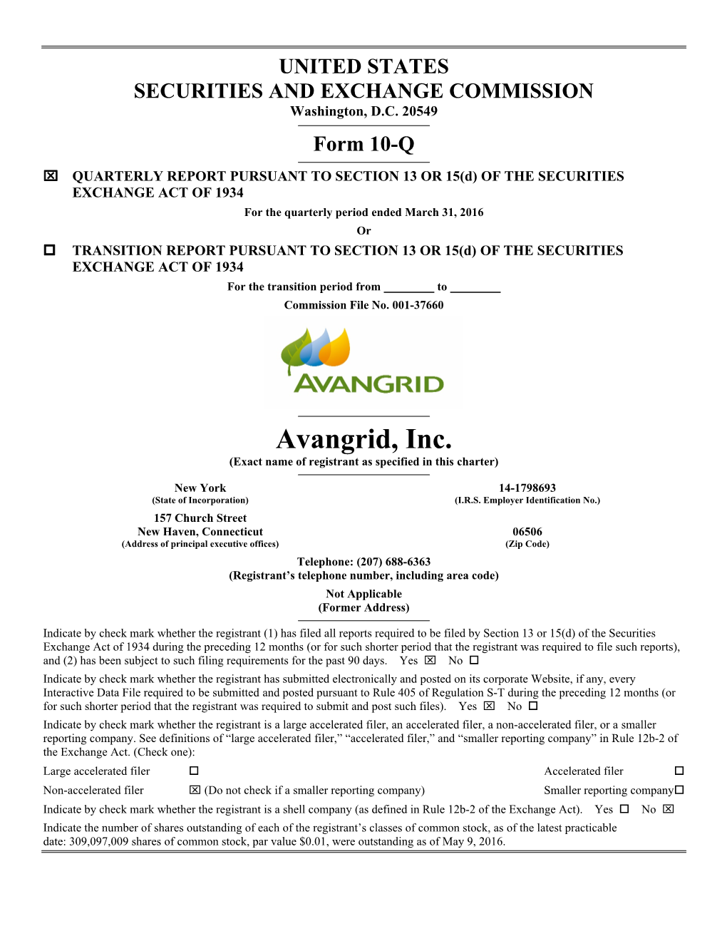 Avangrid, Inc. (Exact Name of Registrant As Specified in This Charter)