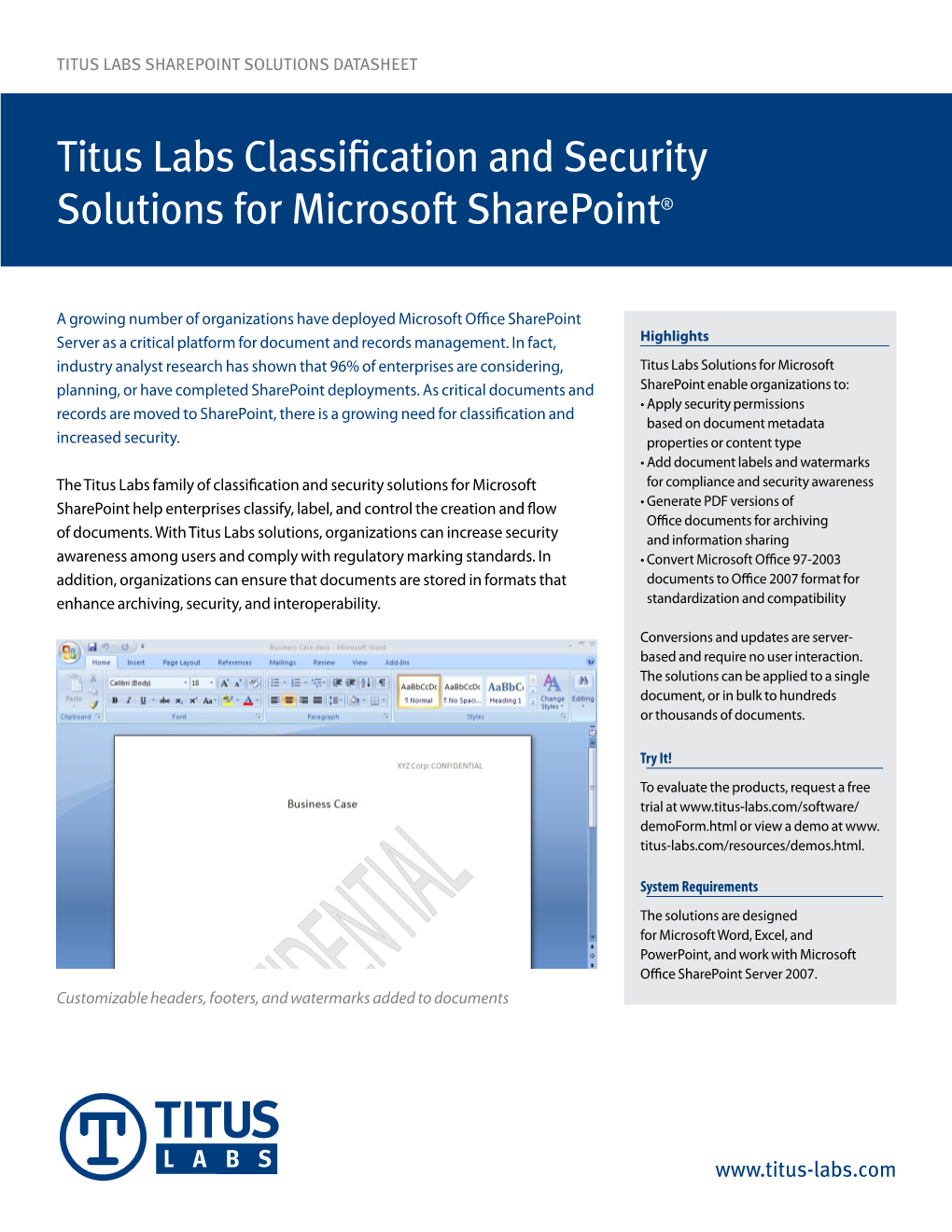 Titus Labs Classification and Security Solutions for Microsoft Sharepoint®