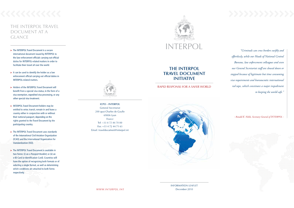 The Interpol Travel Document Initiative The