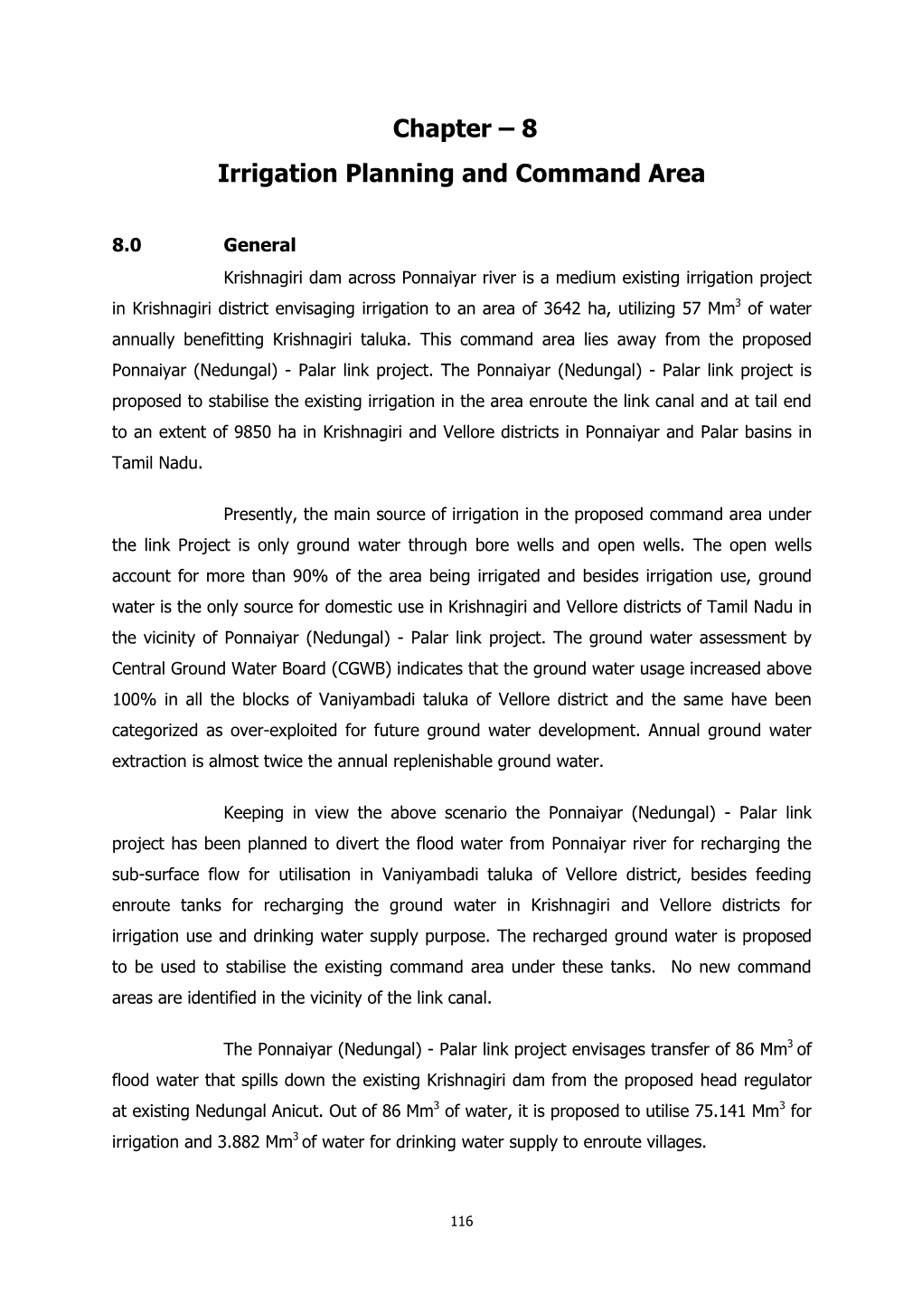 Chapter – 8 Irrigation Planning and Command Area