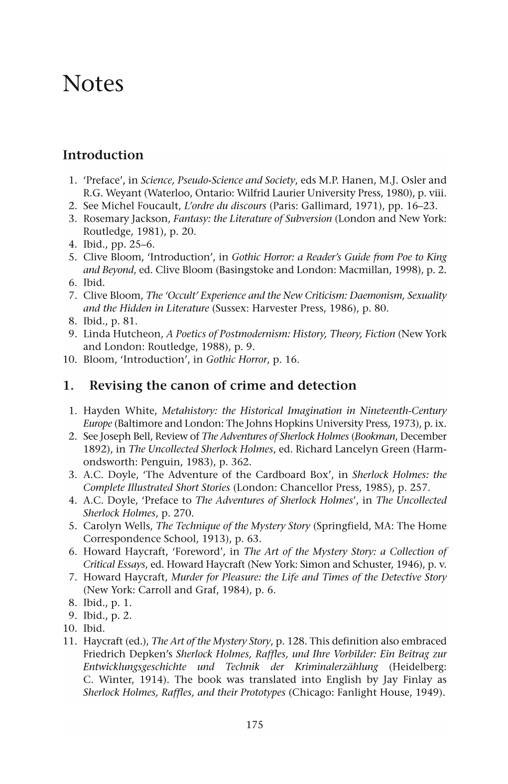 Introduction 1. Revising the Canon of Crime and Detection