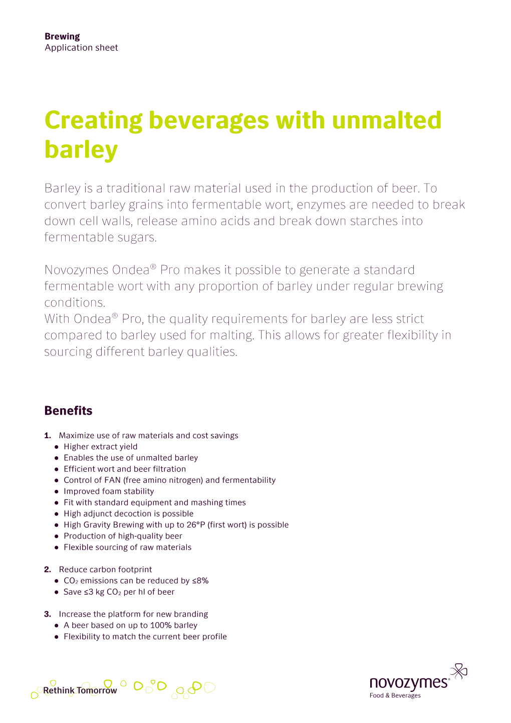 Creating Beverages with Unmalted Barley