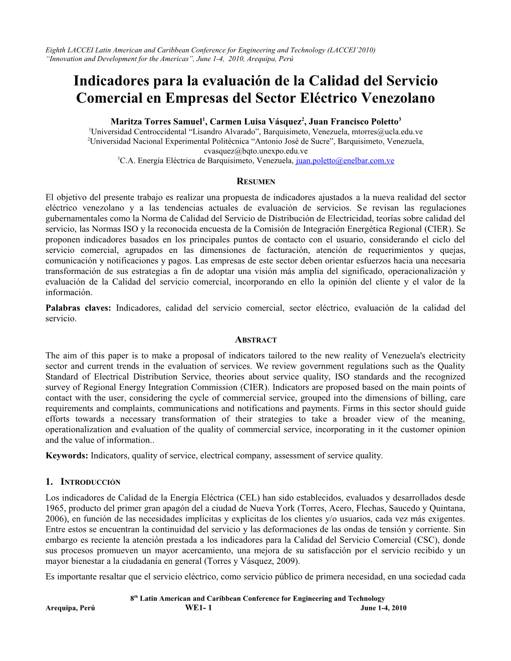 LACCEI International Latin American and Caribbean Conference for Engineering and Technology