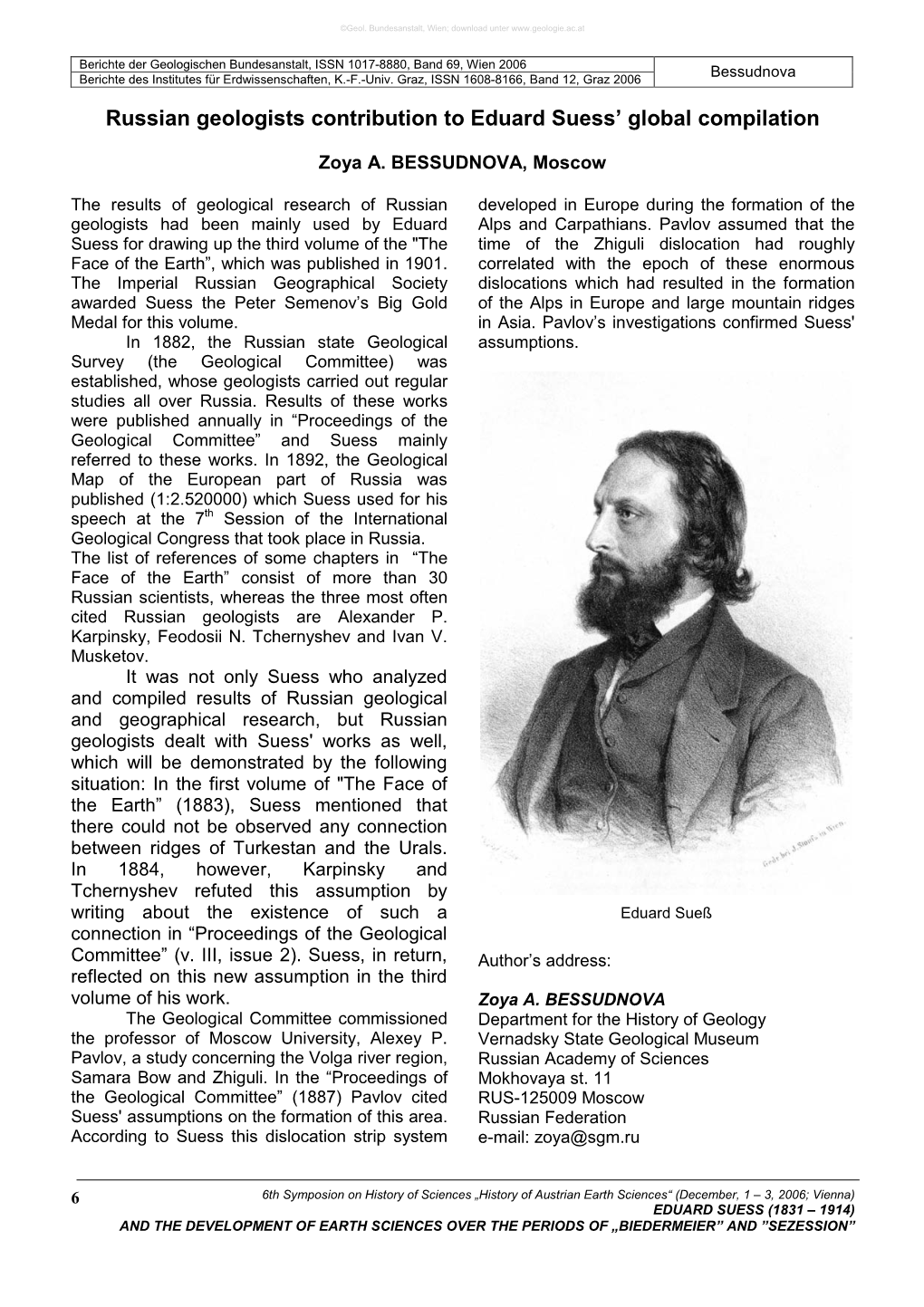 Russian Geologists Contribution to Eduard Suess' Global Compilation
