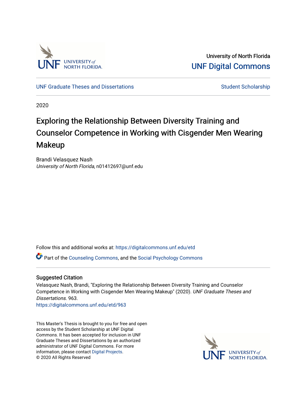 Exploring the Relationship Between Diversity Training and Counselor Competence in Working with Cisgender Men Wearing Makeup