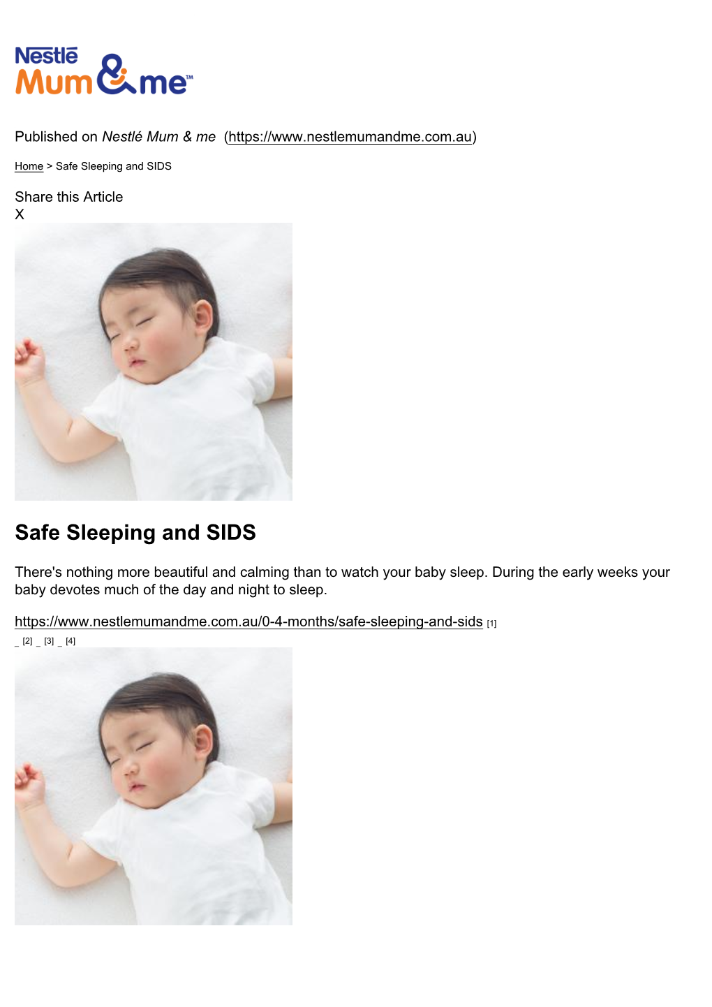 Safe Sleeping and SIDS
