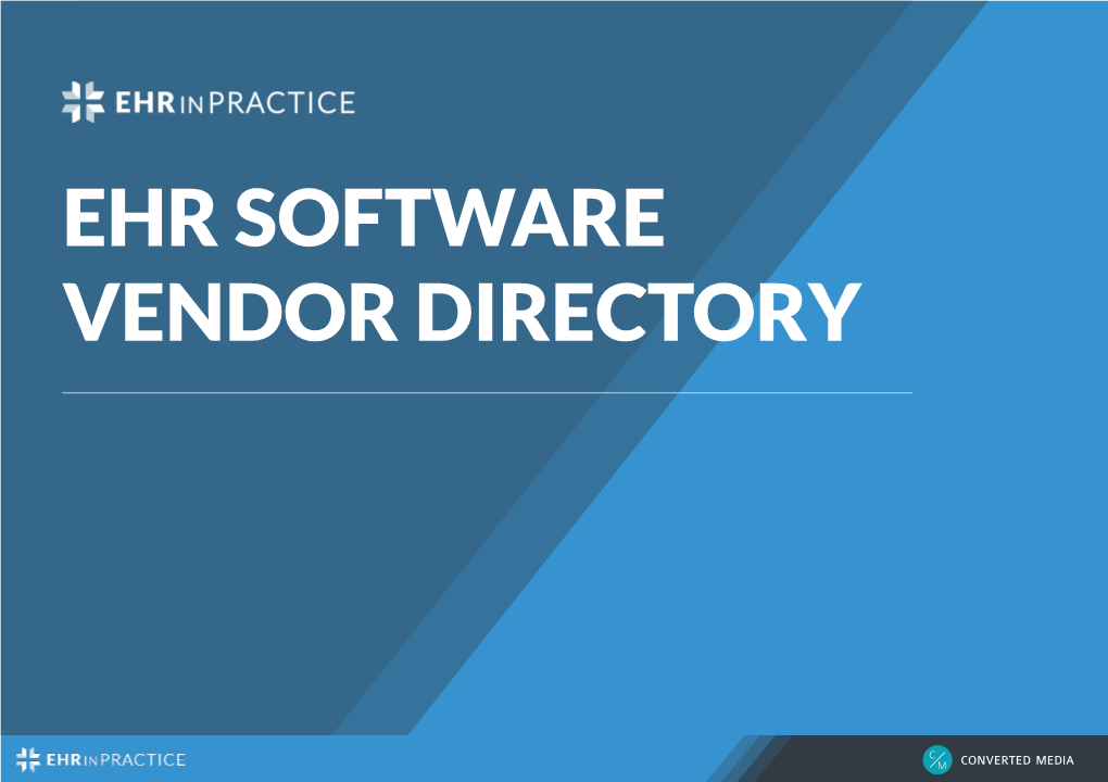 Ehr Software Vendor Directory